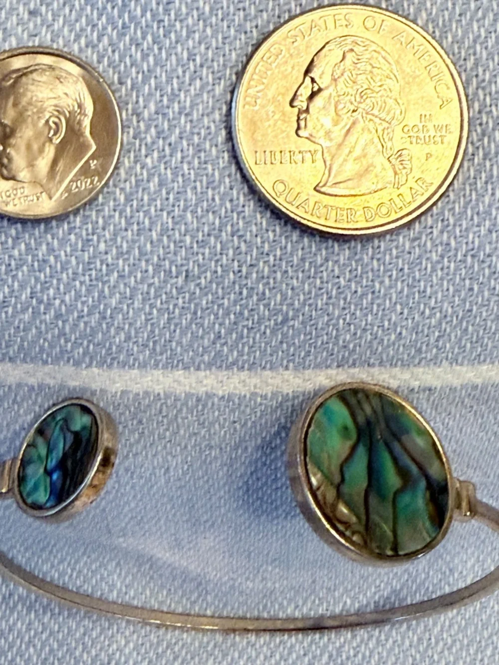 Abalone Shell Cuff Bracelet in Brushed Gold Tone. Delicate. Boho Chic